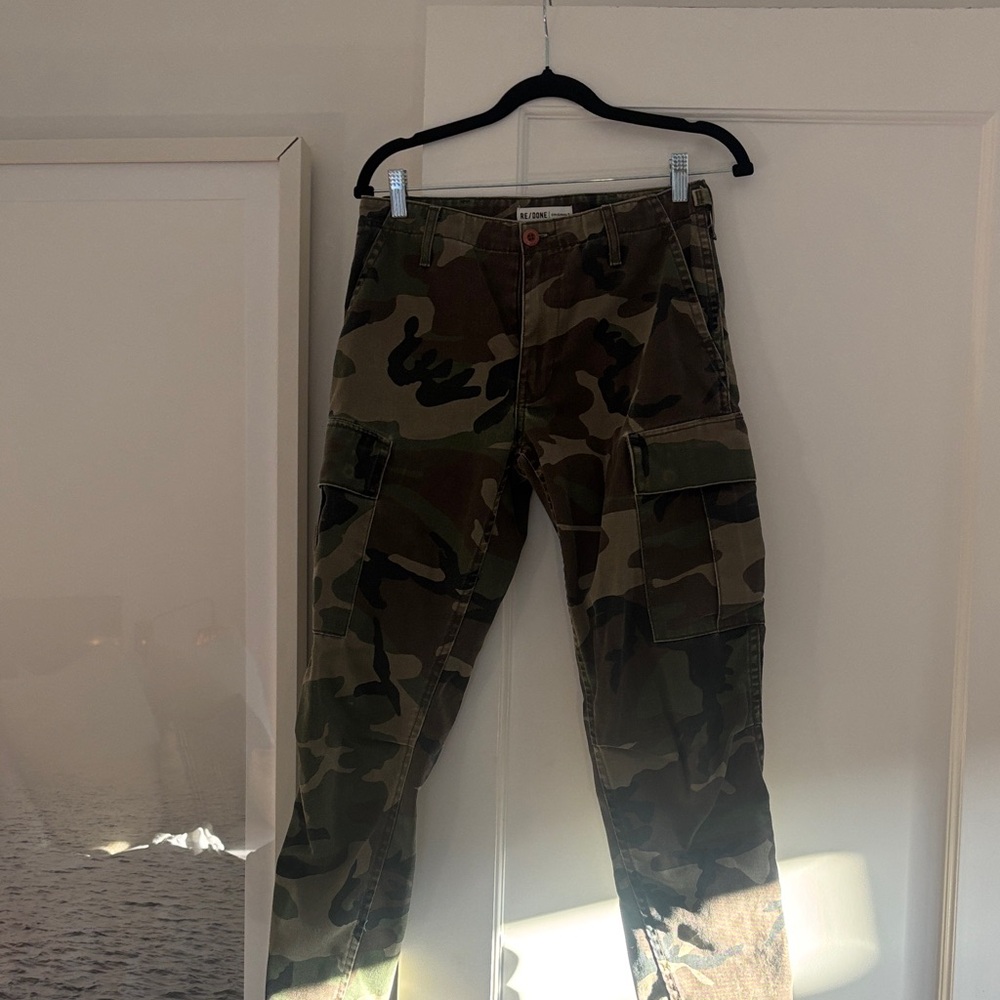 Re/Done Camouflage Straight Leg Pants